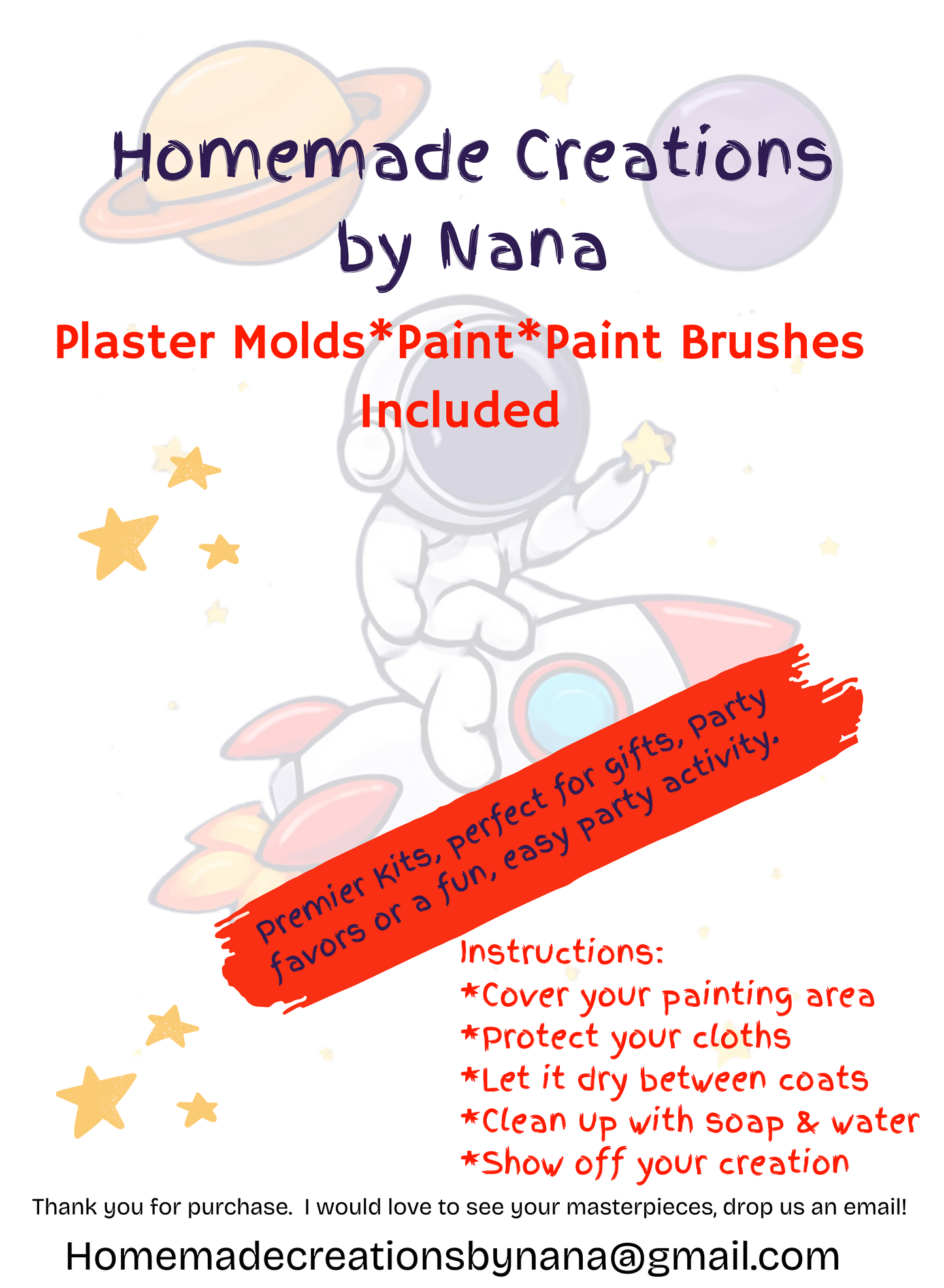 Outer Space Plaster Mold Paint Kits
