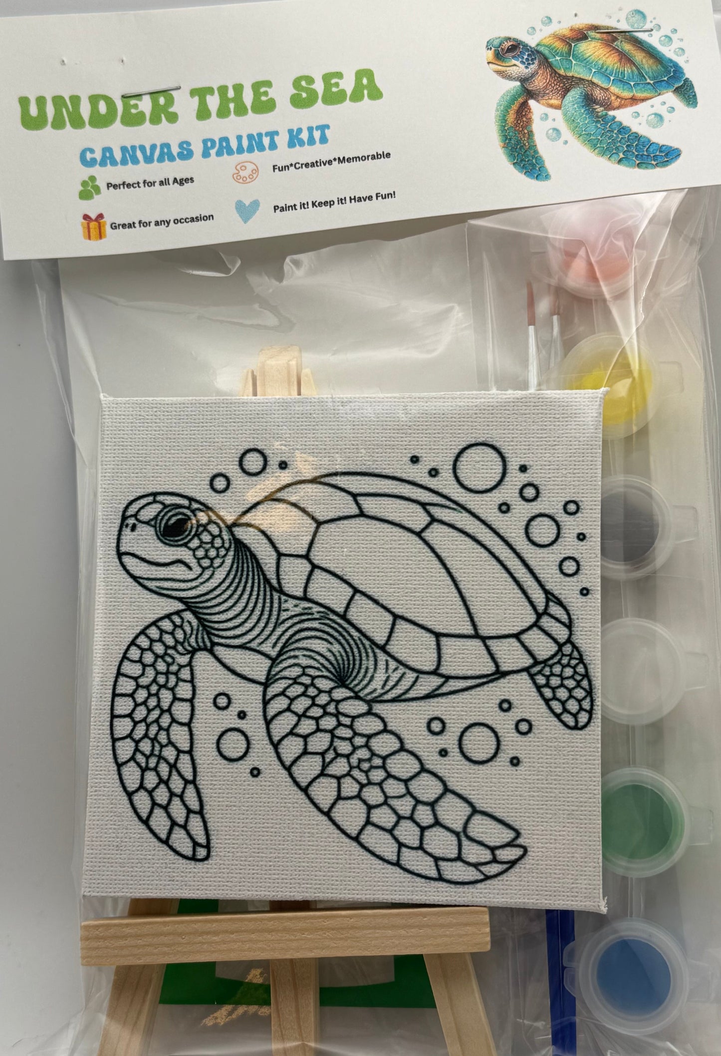 Under the Sea- Premium Canvas Paint Kit- Turtle