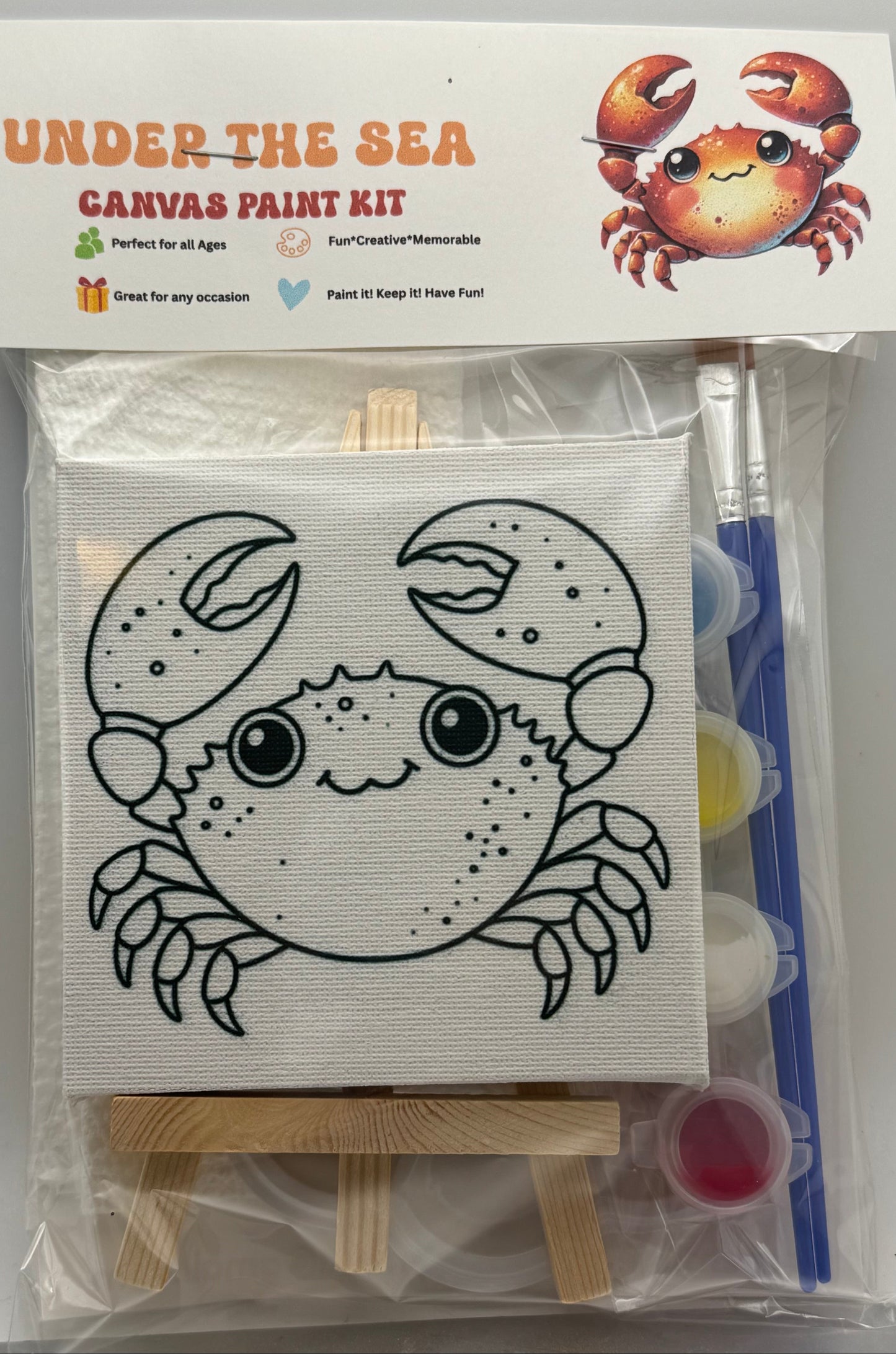 Under the Sea Premium Canvas Painting Kit- Crab